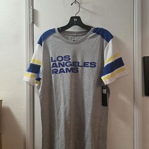 NFL Los Angeles Rams Gray and Blue Short Sleeve Tee